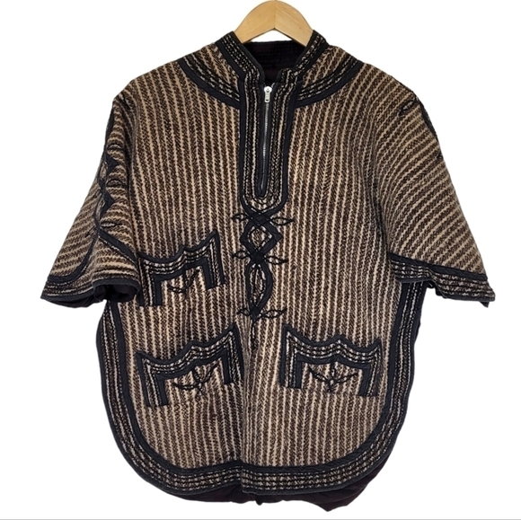 Vintage Sweaters - Vintage Lined Wool Cape